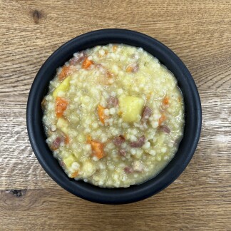 Schiffchuchi - Gerstensuppe mit Speckwürfeli (CH)