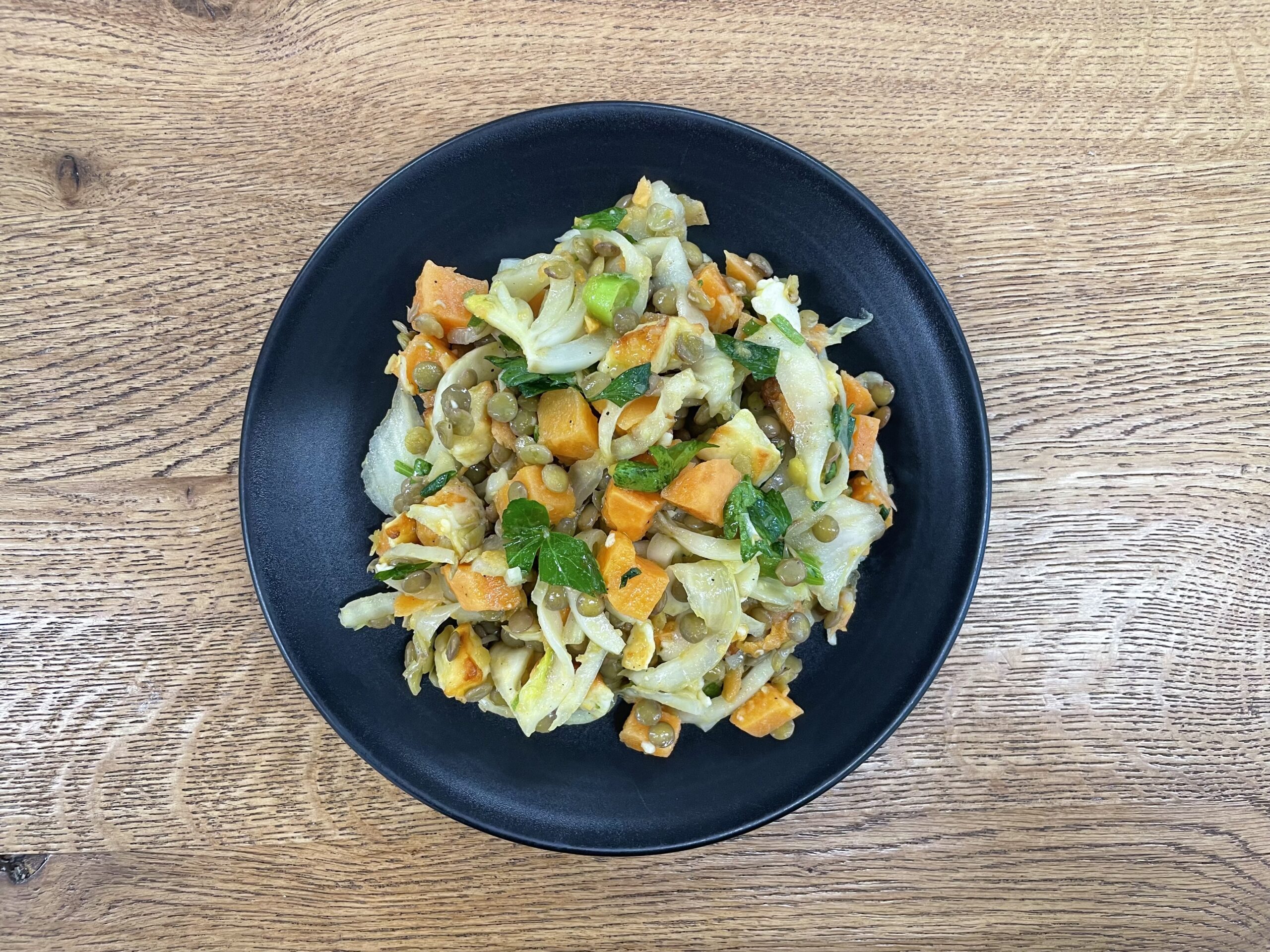 Linsen-Fenchel Salat mit Halloumi